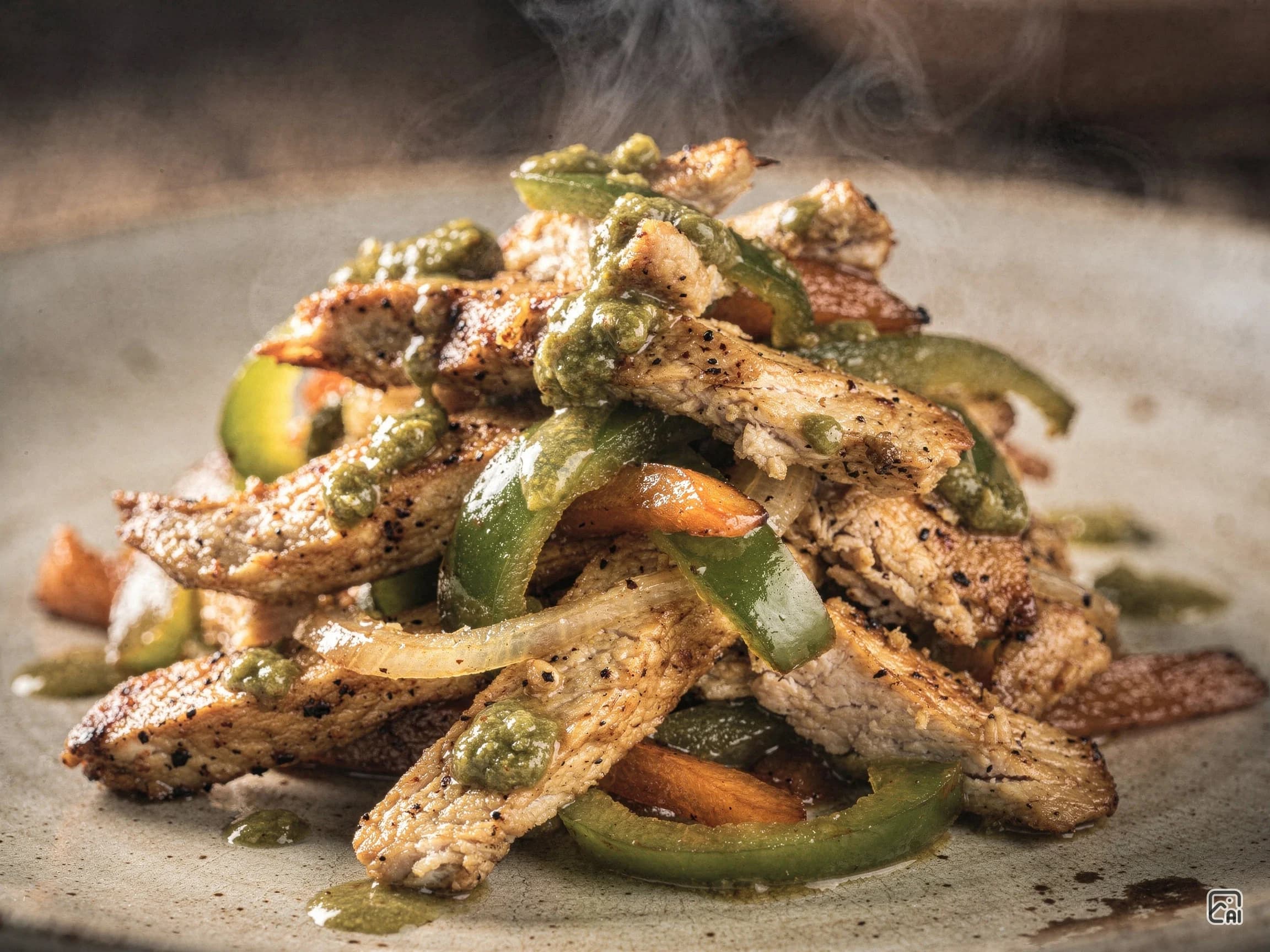 Sizzling Mexican Chicken Fajitas with Jalapeno Sauce