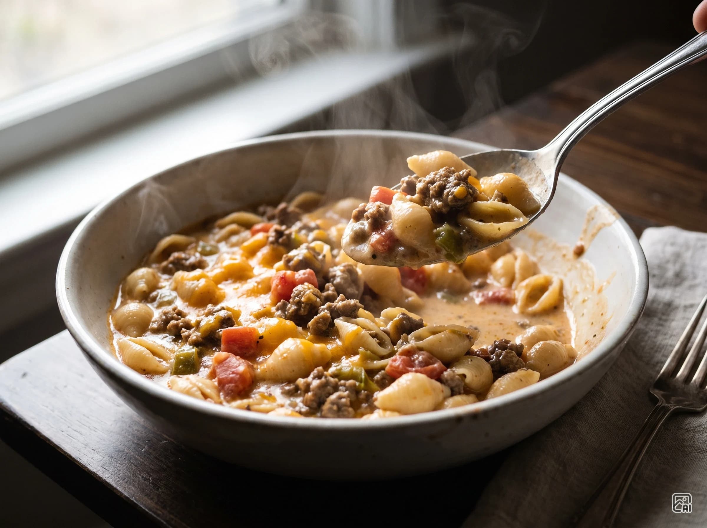 Creamy Shells and Beef