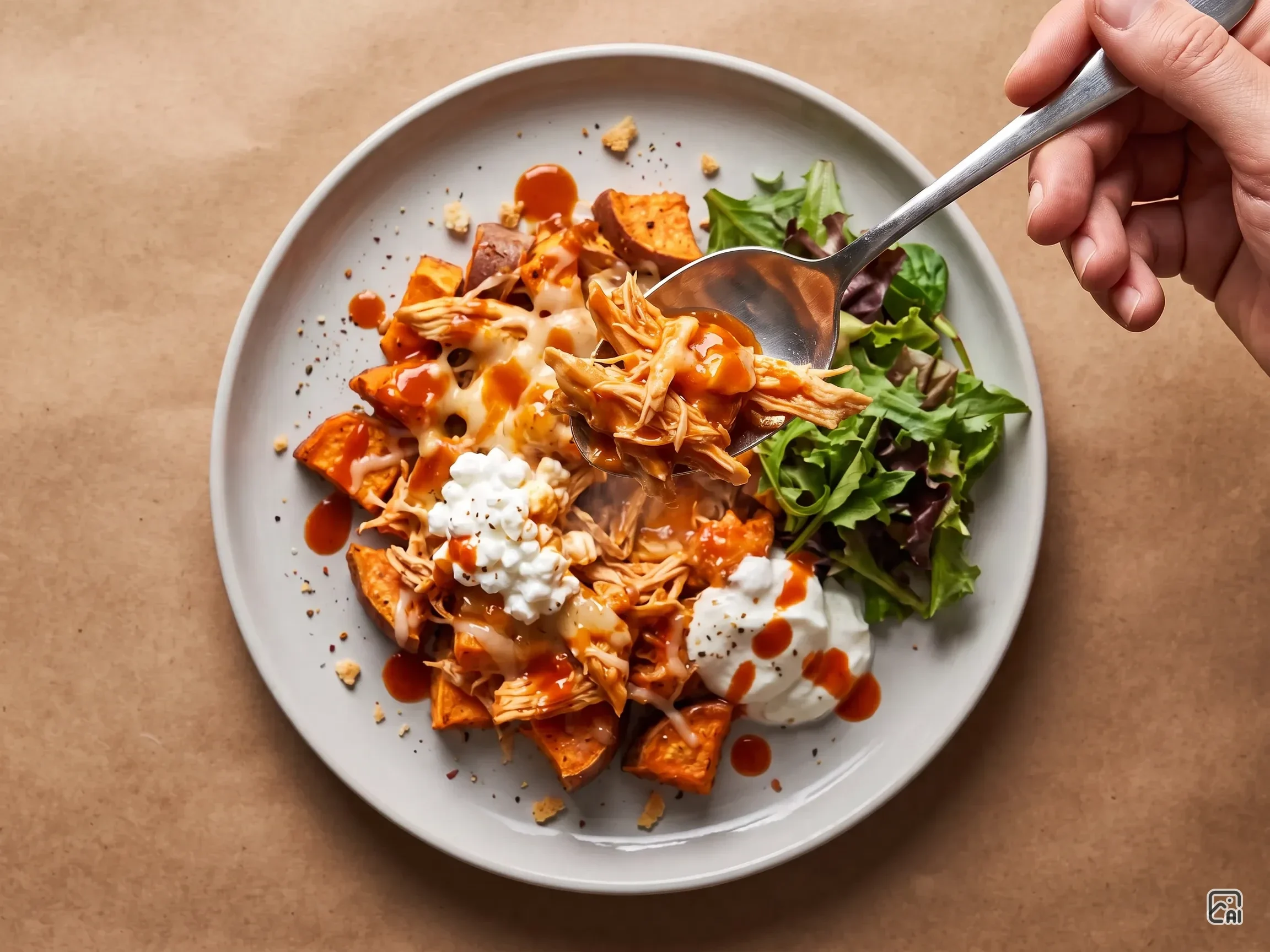 Buffalo-ish Chicken Sweet Potato