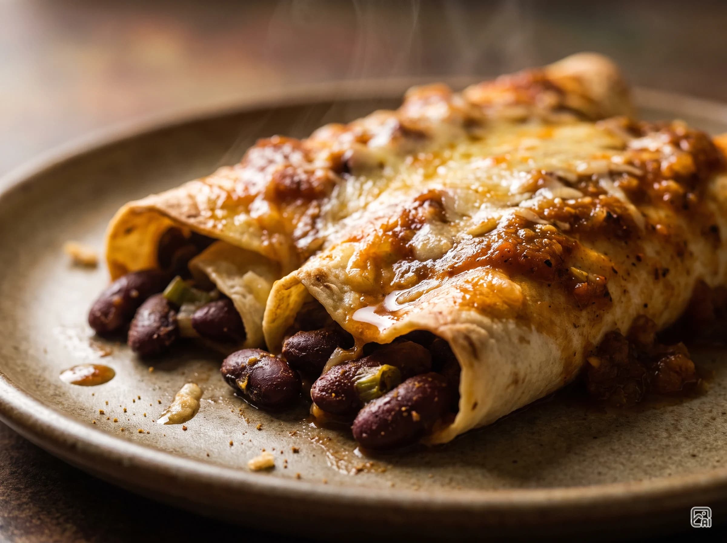 Mexican Bean and Cheese Enchiladas