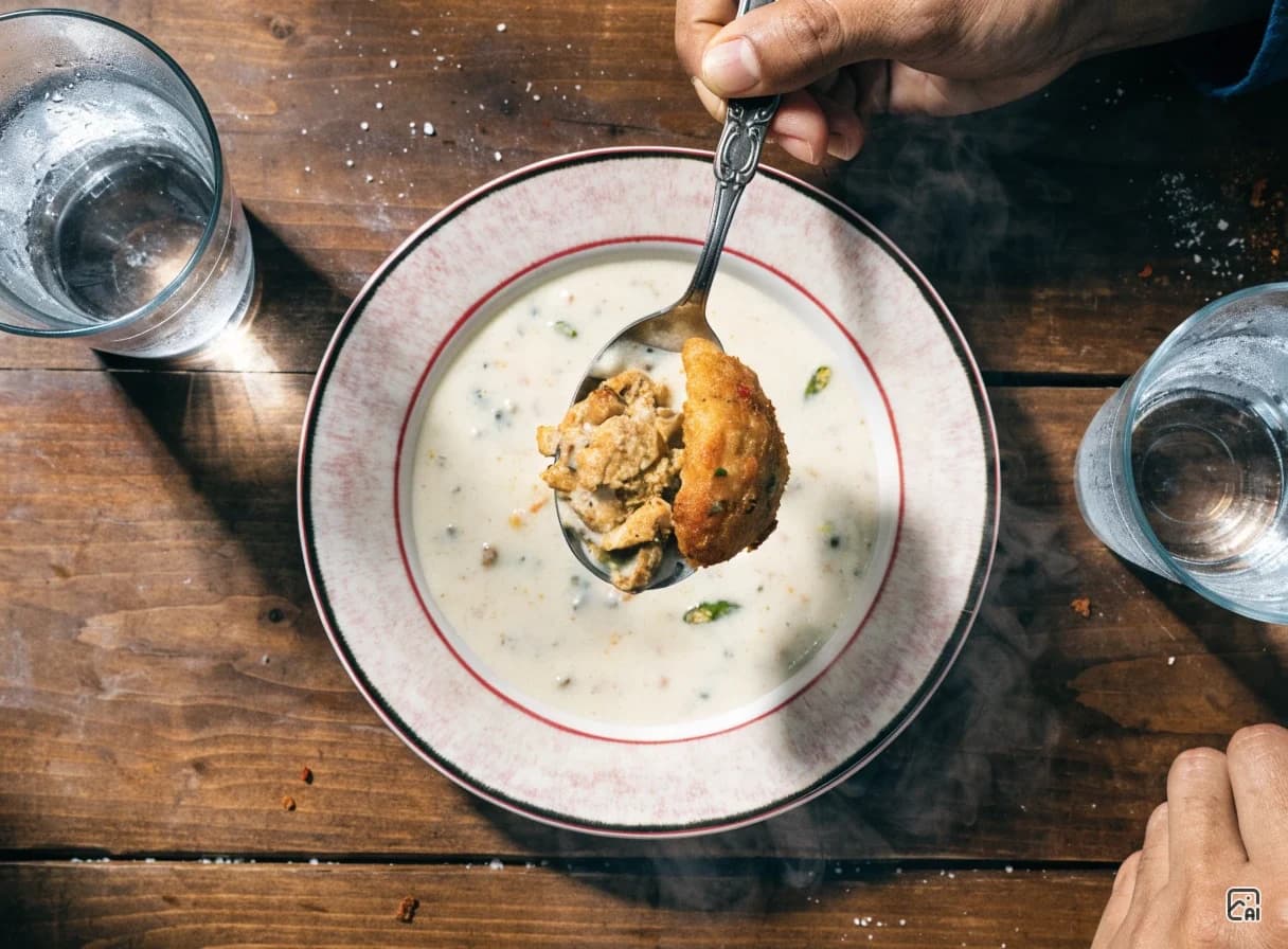 Chicken Malai Kofta with White Gravy
